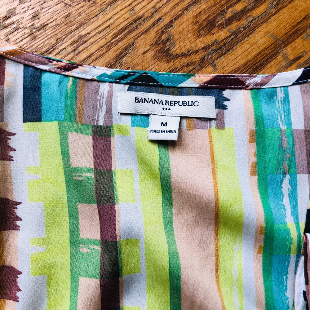 Banana Republic Colorful Pattern Ruffle Tank Top - Picture 8 of 8